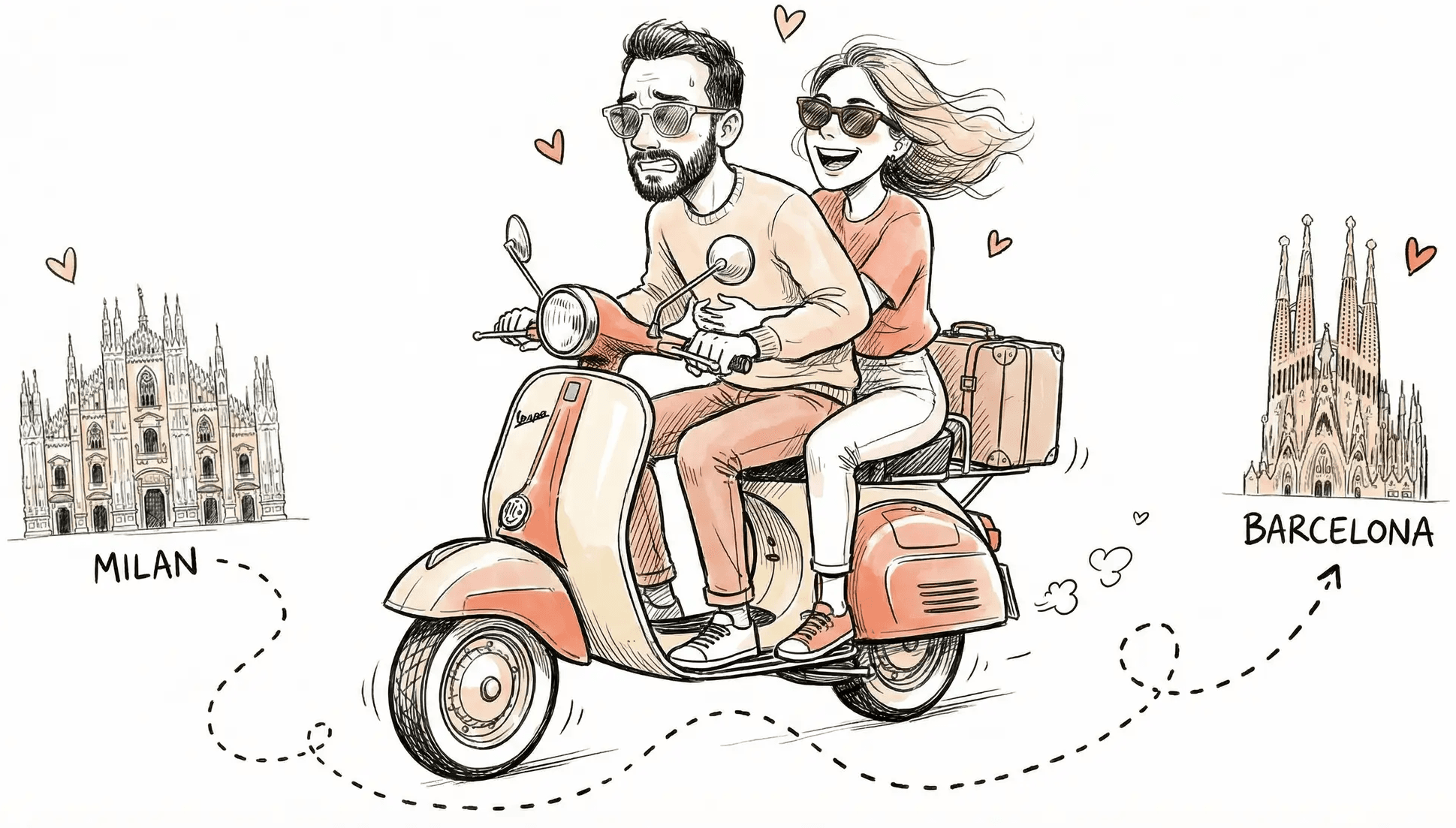Antonello e Chiara in Vespa